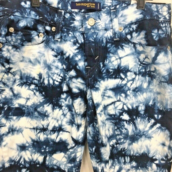 Levi's 524 Too Superlow Tie Dye Jeans sz 7 EUC - Picture 4 of 8